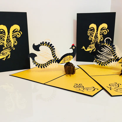 Lyrebird Australian Native Bird Origami Pop Cards 3D Pop Up Greeting Card Happy Birthday Thank You Handmade Gift Thinking of You Blank Card for Any Occasion Happy Mother's Day Happy Father's Australiana Birds