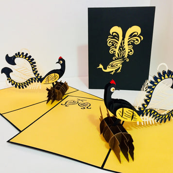 Lyrebird Australian Native Bird Origami Pop Cards 3D Pop Up Greeting Card Happy Birthday Thank You Handmade Gift Thinking of You Blank Card for Any Occasion Happy Mother's Day Happy Father's Australiana Birds
