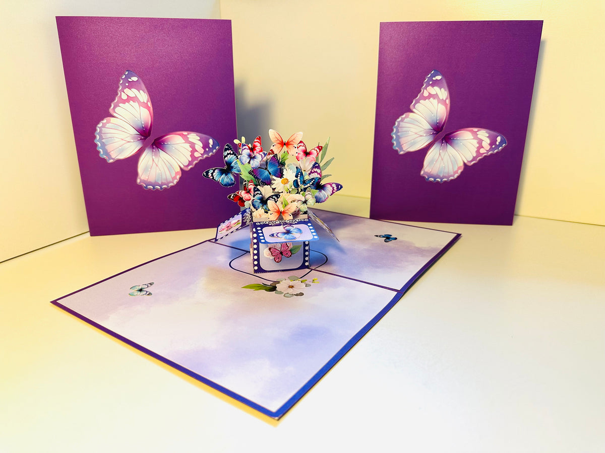Magic Flying Butterfly Gift Box ~ Symbol of Transformation, Hope and Faith Origami Pop Cards 3D Pop Up Greeting Card Happy Birthday Thank You Handmade Gift Thinking of You Blank Card for Any Occasion Happy Mother's Day Happy Father's Australiana
