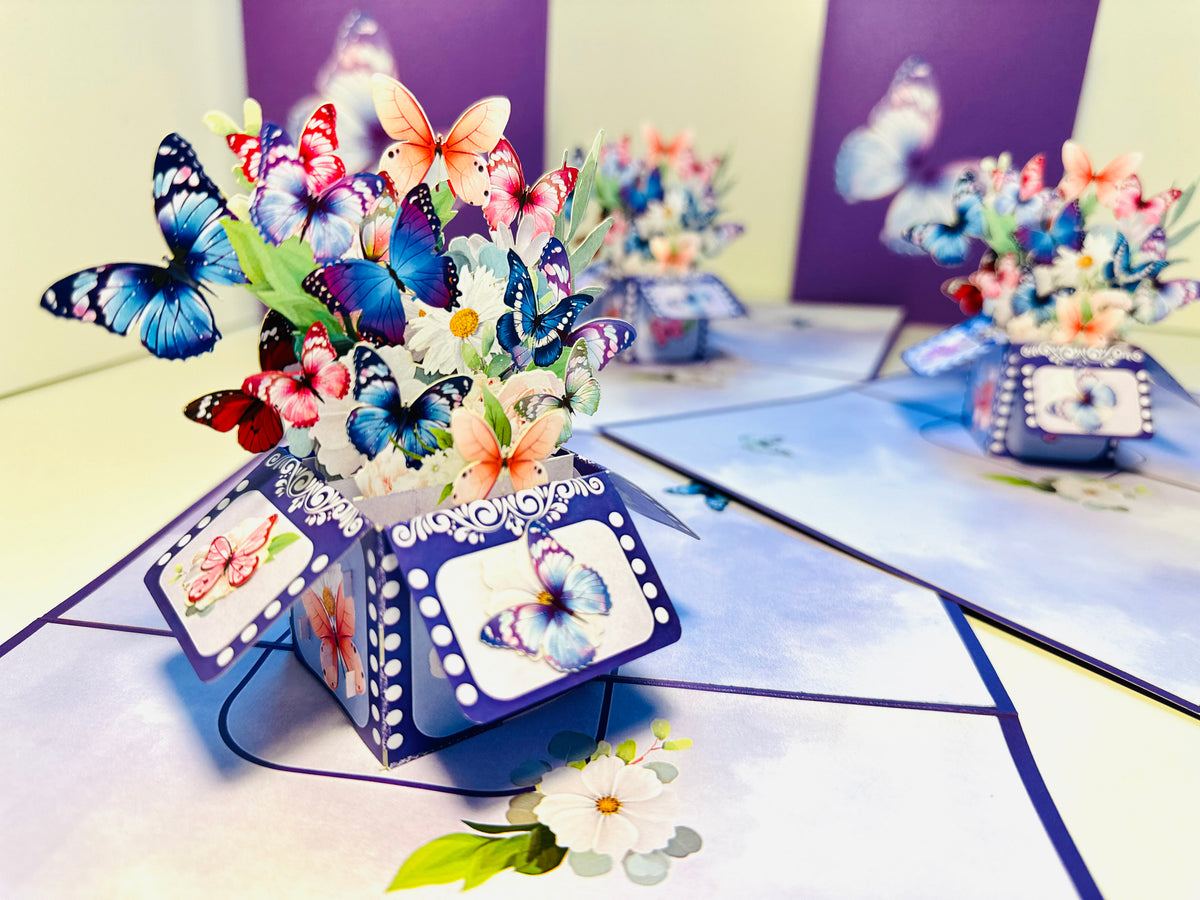 Magic Flying Butterfly Gift Box ~ Symbol of Transformation, Hope and Faith Origami Pop Cards 3D Pop Up Greeting Card Happy Birthday Thank You Handmade Gift Thinking of You Blank Card for Any Occasion Happy Mother's Day Happy Father's Australiana