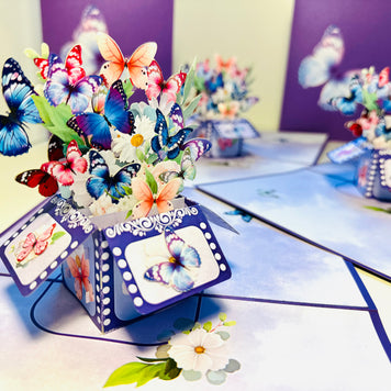 Magic Flying Butterfly Gift Box ~ Symbol of Transformation, Hope and Faith Origami Pop Cards 3D Pop Up Greeting Card Happy Birthday Thank You Handmade Gift Thinking of You Blank Card for Any Occasion Happy Mother's Day Happy Father's Australiana