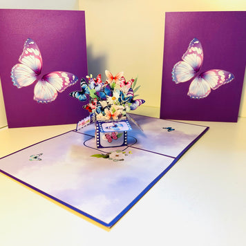 Magic Flying Butterfly Gift Box ~ Symbol of Transformation, Hope and Faith Origami Pop Cards 3D Pop Up Greeting Card Happy Birthday Thank You Handmade Gift Thinking of You Blank Card for Any Occasion Happy Mother's Day Happy Father's Australiana