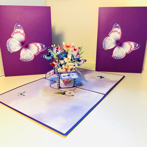 Magic Flying Butterfly Gift Box ~ Symbol of Transformation, Hope and Faith Origami Pop Cards 3D Pop Up Greeting Card Happy Birthday Thank You Handmade Gift Thinking of You Blank Card for Any Occasion Happy Mother's Day Happy Father's Australiana