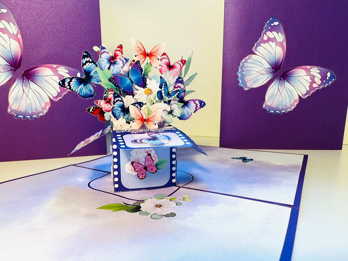 Magic Flying Butterfly Gift Box ~ Symbol of Transformation, Hope and Faith Origami Pop Cards 3D Pop Up Greeting Card Happy Birthday Thank You Handmade Gift Thinking of You Blank Card for Any Occasion Happy Mother's Day Happy Father's Australiana