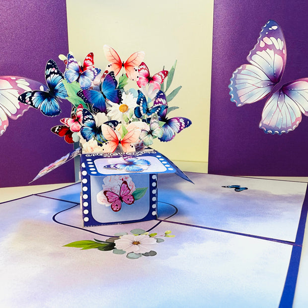 Magic Flying Butterfly Gift Box ~ Symbol of Transformation, Hope and Faith Origami Pop Cards 3D Pop Up Greeting Card Happy Birthday Thank You Handmade Gift Thinking of You Blank Card for Any Occasion Happy Mother's Day Happy Father's Australiana