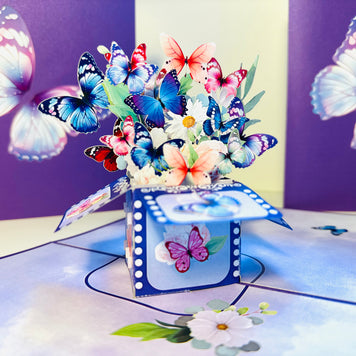 Magic Flying Butterfly Gift Box ~ Symbol of Transformation, Hope and Faith Origami Pop Cards 3D Pop Up Greeting Card Happy Birthday Thank You Handmade Gift Thinking of You Blank Card for Any Occasion Happy Mother's Day Happy Father's Australiana