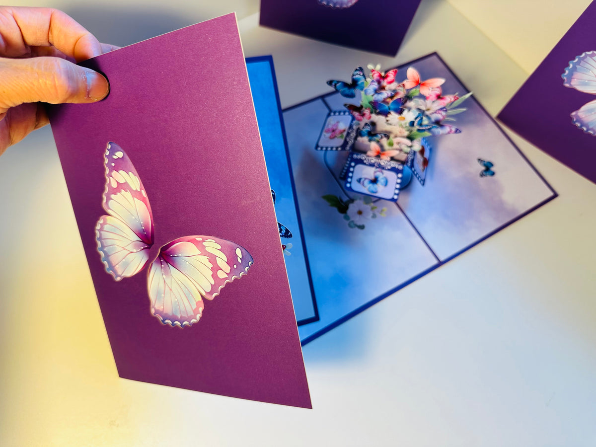 Magic Flying Butterfly Gift Box ~ Symbol of Transformation, Hope and Faith Origami Pop Cards 3D Pop Up Greeting Card Happy Birthday Thank You Handmade Gift Thinking of You Blank Card for Any Occasion Happy Mother's Day Happy Father's Australiana