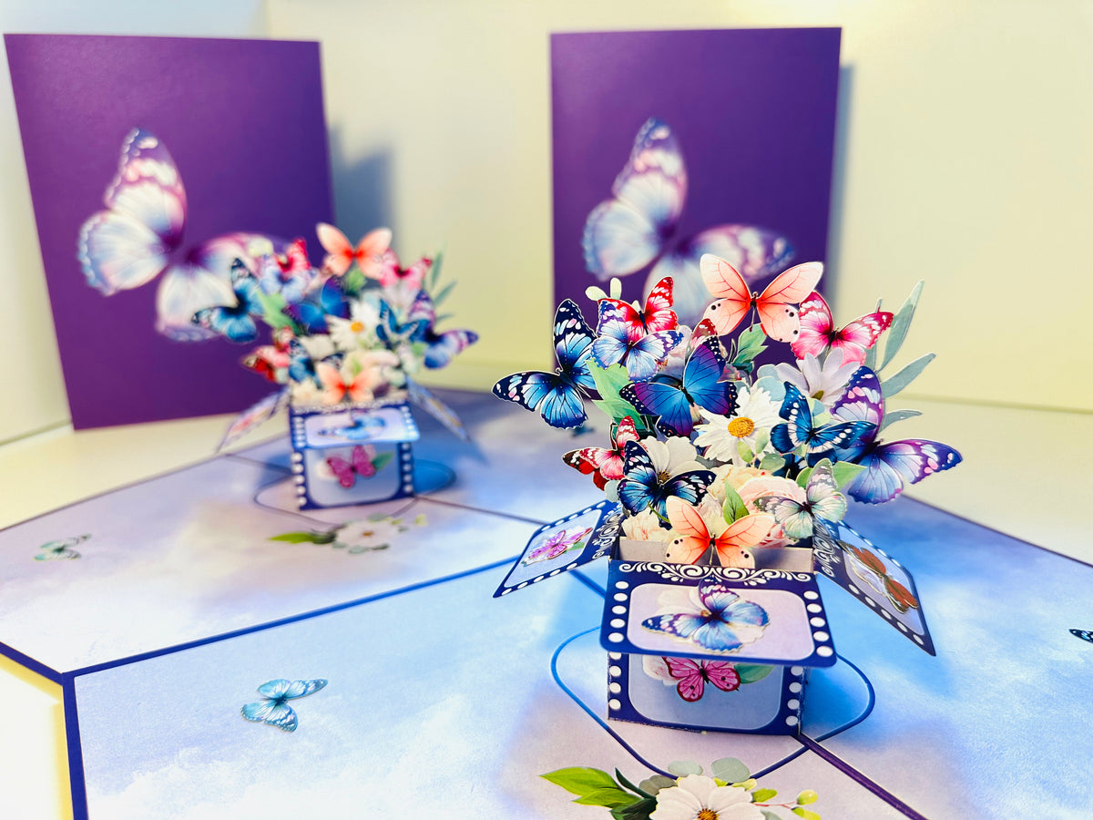 Magic Flying Butterfly Gift Box ~ Symbol of Transformation, Hope and Faith Origami Pop Cards 3D Pop Up Greeting Card Happy Birthday Thank You Handmade Gift Thinking of You Blank Card for Any Occasion Happy Mother's Day Happy Father's Australiana