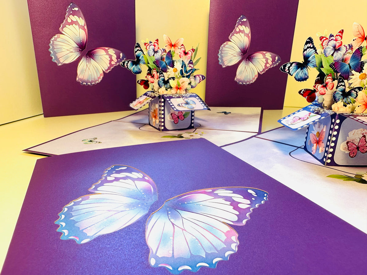 Magic Flying Butterfly Gift Box ~ Symbol of Transformation, Hope and Faith Origami Pop Cards 3D Pop Up Greeting Card Happy Birthday Thank You Handmade Gift Thinking of You Blank Card for Any Occasion Happy Mother's Day Happy Father's Australiana