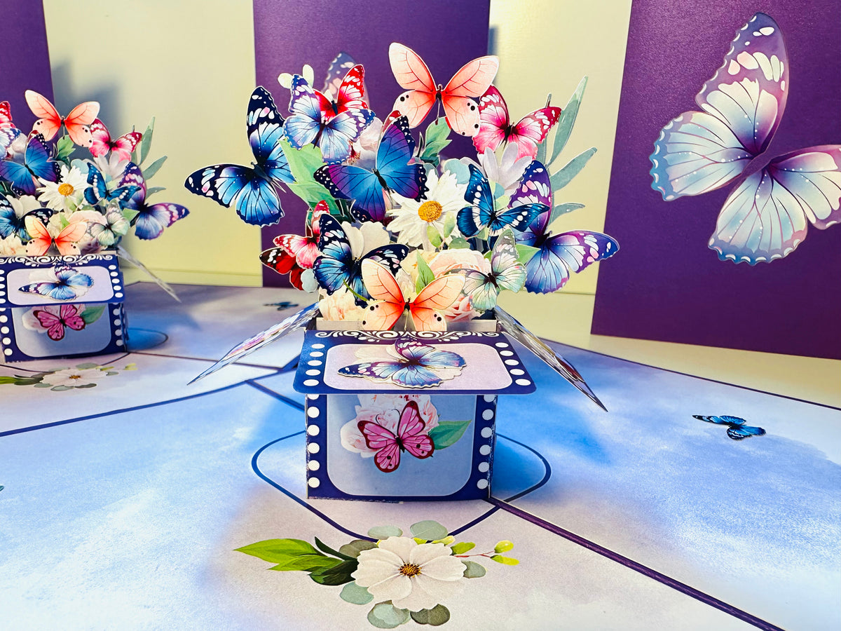 Magic Flying Butterfly Gift Box ~ Symbol of Transformation, Hope and Faith Origami Pop Cards 3D Pop Up Greeting Card Happy Birthday Thank You Handmade Gift Thinking of You Blank Card for Any Occasion Happy Mother's Day Happy Father's Australiana