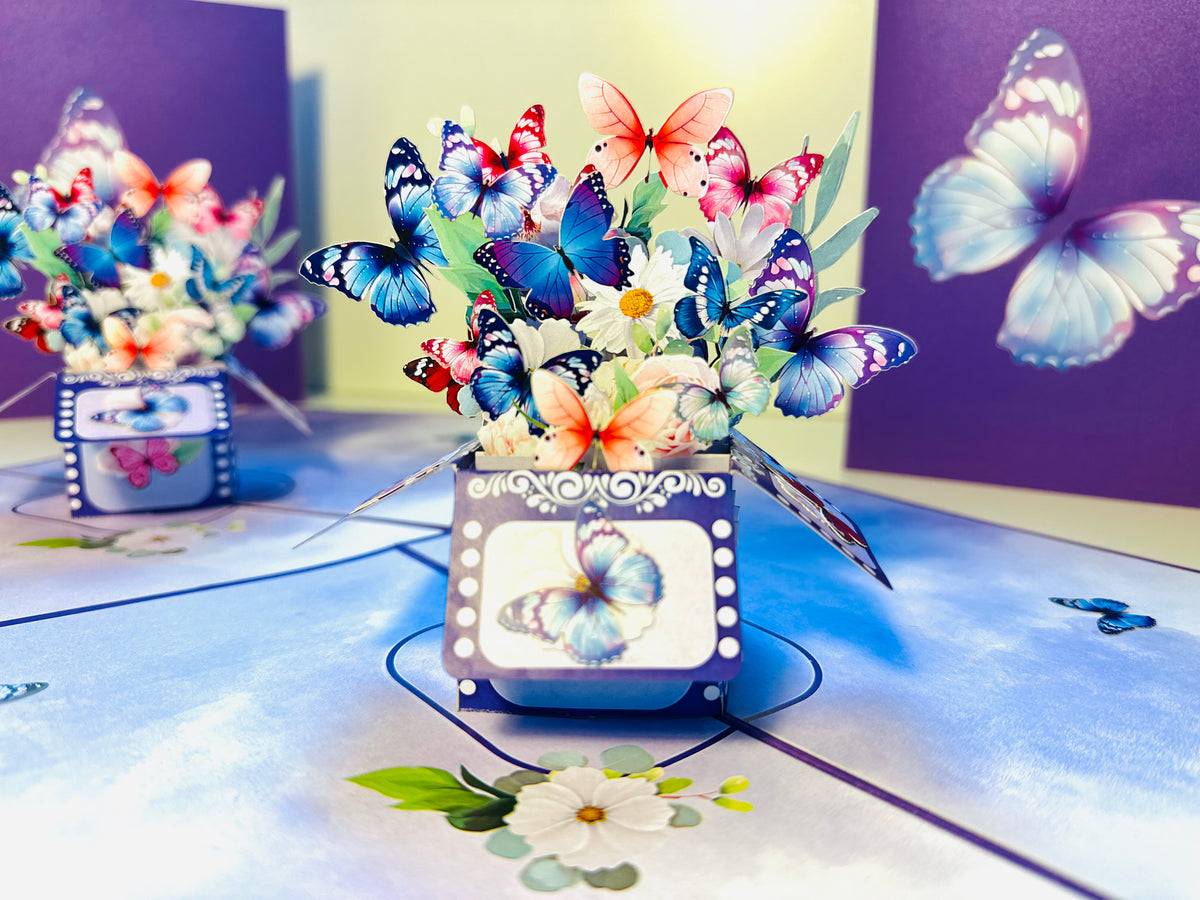 Magic Flying Butterfly Gift Box ~ Symbol of Transformation, Hope and Faith Origami Pop Cards 3D Pop Up Greeting Card Happy Birthday Thank You Handmade Gift Thinking of You Blank Card for Any Occasion Happy Mother's Day Happy Father's Australiana
