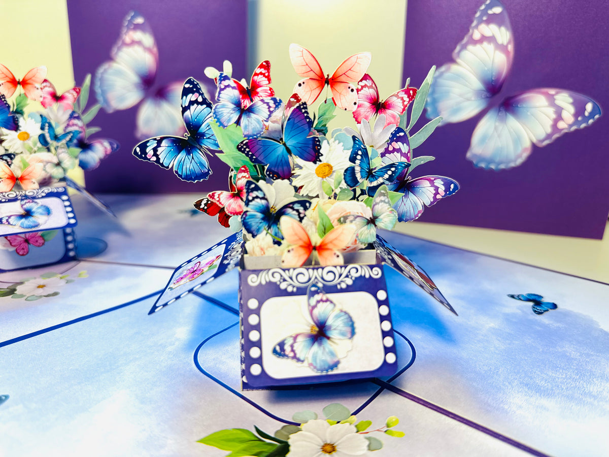 Magic Flying Butterfly Gift Box ~ Symbol of Transformation, Hope and Faith Origami Pop Cards 3D Pop Up Greeting Card Happy Birthday Thank You Handmade Gift Thinking of You Blank Card for Any Occasion Happy Mother's Day Happy Father's Australiana