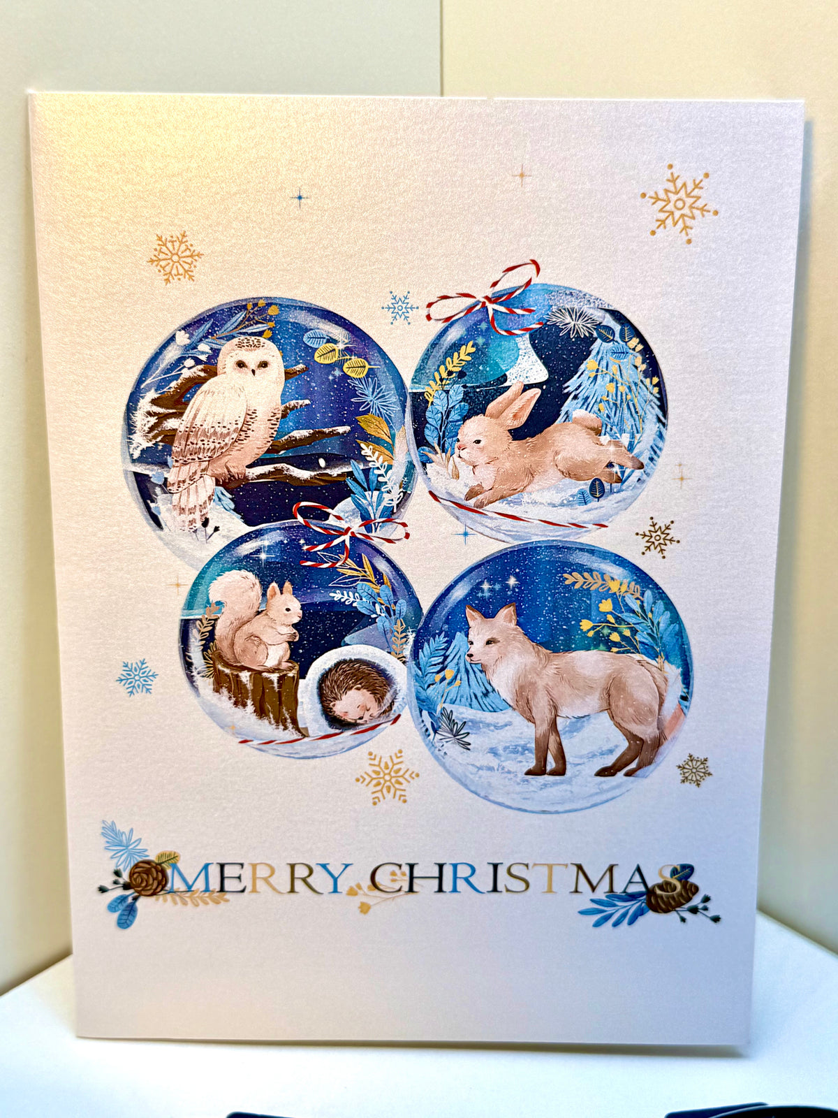 🎄 Magical Merry Christmas with Woodland Animals in Snow Globes – Fox, Owl, Rabbit & Squirrel 🎄 Origami Pop Cards 3D Pop Up Greeting Card Merry Christmas Thank You Handmade Best Wishes Blank Card Gift Happy Holidays Celebrate the Special Day