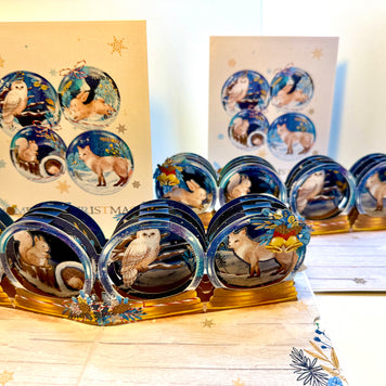 🎄 Magical Merry Christmas with Woodland Animals in Snow Globes – Fox, Owl, Rabbit & Squirrel 🎄 Origami Pop Cards 3D Pop Up Greeting Card Merry Christmas Thank You Handmade Best Wishes Blank Card Gift Happy Holidays Celebrate the Special Day