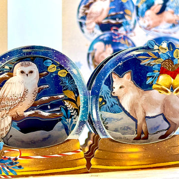 🎄 Magical Merry Christmas with Woodland Animals in Snow Globes – Fox, Owl, Rabbit & Squirrel 🎄 Origami Pop Cards 3D Pop Up Greeting Card Merry Christmas Thank You Handmade Best Wishes Blank Card Gift Happy Holidays Celebrate the Special Day
