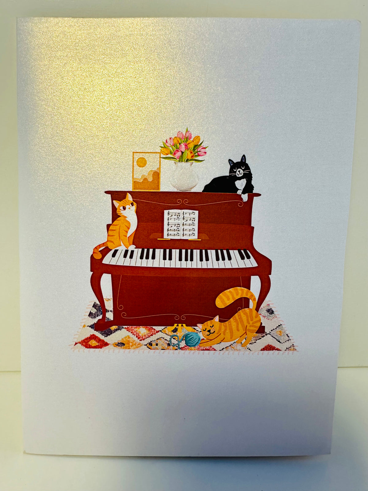 Majestic Musical Cats on a Piano! ~ Perfect Gifts for Crazy Cat Lovers Origami Pop Cards 3D Pop Up Greeting Card Best Wishes Happy Birthday Gift Thank You Handmade Best Wishes Blank Card for Any Occasion Happy Mother's Day Happy Father's Day Celebration