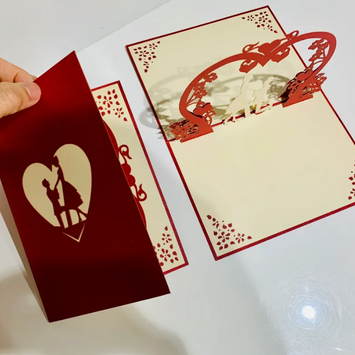 Marriage Engagement Proposal LOVE 12x17cm 3D POP UP GREETING CARD - Created by Origami Pop Cards Australian Design & Handmade 3D Pop Up Magical Paper Cards, Love Heart Fell and Romantic Handmade Pop Up Cards Happy Valentine's Day Celebrate