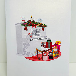 Meow Christmas Cat Party Origami Pop Cards 3D Pop Up Greeting Card Merry Christmas Thank You Handmade Best Wishes Blank Card Gift Happy Holidays Celebrate the Special Day Moment with Family and Friends