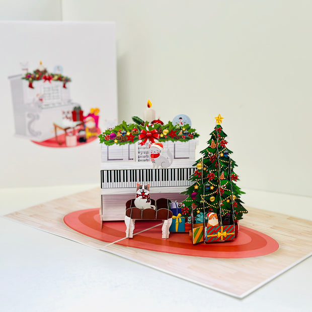 Meow Christmas Cat Party Origami Pop Cards 3D Pop Up Greeting Card Merry Christmas Thank You Handmade Best Wishes Blank Card Gift Happy Holidays Celebrate the Special Day Moment with Family and Friends