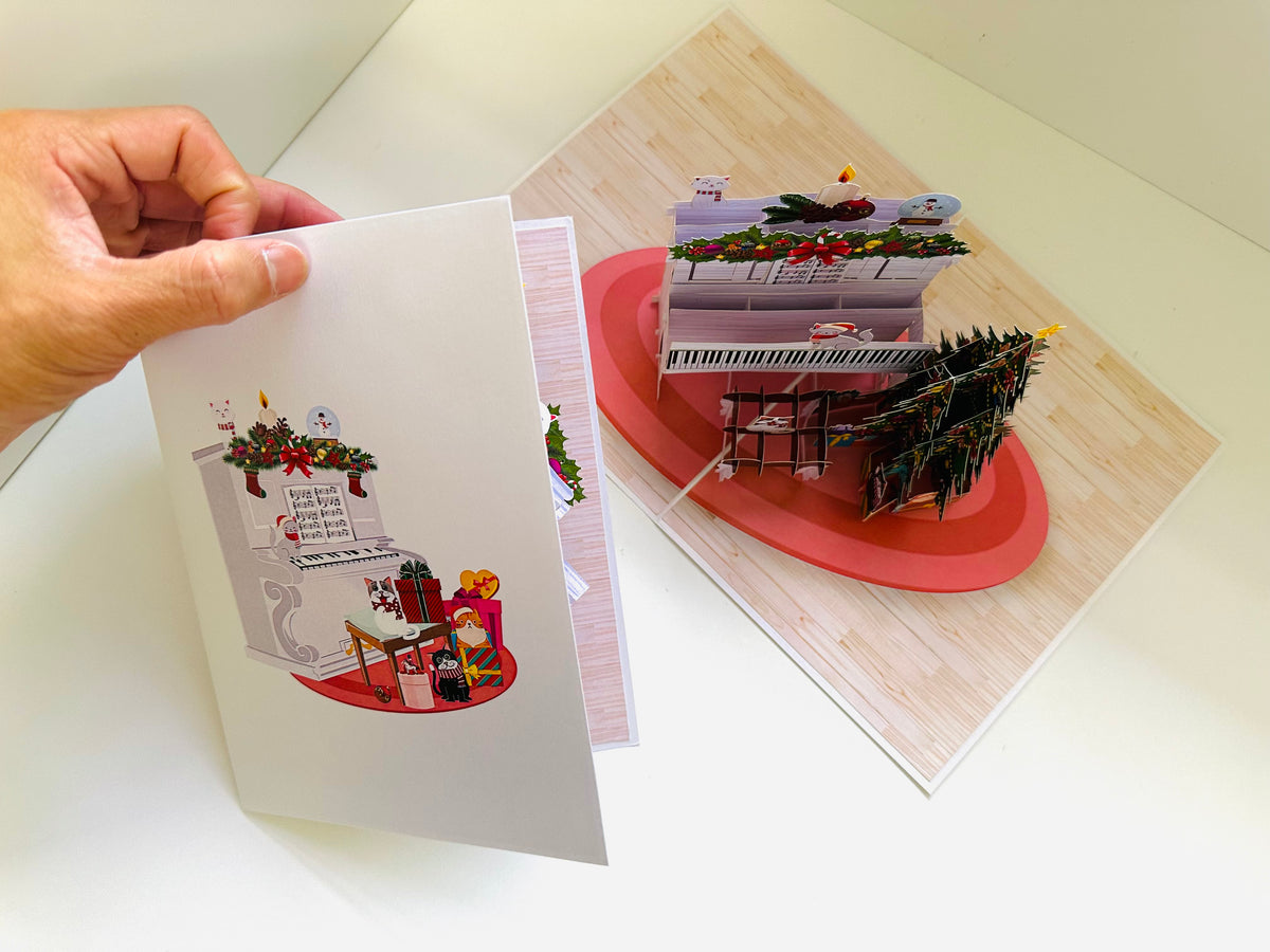 Meow Christmas Cat Party Origami Pop Cards 3D Pop Up Greeting Card Merry Christmas Thank You Handmade Best Wishes Blank Card Gift Happy Holidays Celebrate the Special Day Moment with Family and Friends