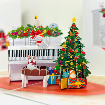 Meow Christmas Cat Party Origami Pop Cards 3D Pop Up Greeting Card Merry Christmas Thank You Handmade Best Wishes Blank Card Gift Happy Holidays Celebrate the Special Day Moment with Family and Friends