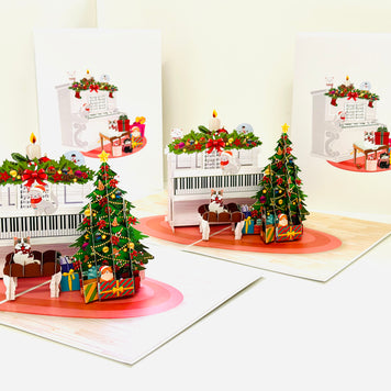 Meow Christmas Cat Party Origami Pop Cards 3D Pop Up Greeting Card Merry Christmas Thank You Handmade Best Wishes Blank Card Gift Happy Holidays Celebrate the Special Day Moment with Family and Friends