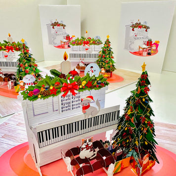 Meow Christmas Cat Party Origami Pop Cards 3D Pop Up Greeting Card Merry Christmas Thank You Handmade Best Wishes Blank Card Gift Happy Holidays Celebrate the Special Day Moment with Family and Friends