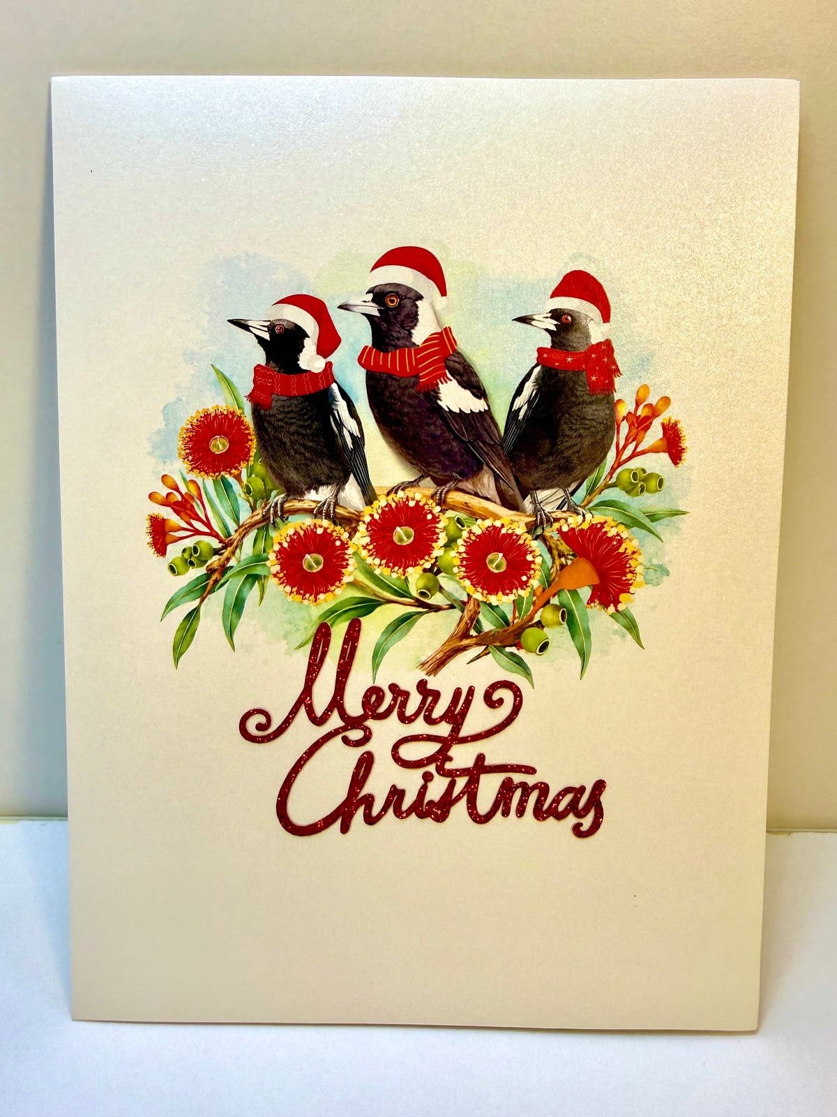 Merry Christmas Australian Magpie Family – Perfect Gift for Aussie Bird Lovers Origami Pop Cards 3D Pop Up Greeting Card Merry Christmas Thank You Handmade Best Wishes Blank Card Gift Happy Holidays Celebrate the Special Day Moment with Family and Friends