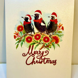 Merry Christmas Australian Magpie Family – Perfect Gift for Aussie Bird Lovers Origami Pop Cards 3D Pop Up Greeting Card Merry Christmas Thank You Handmade Best Wishes Blank Card Gift Happy Holidays Celebrate the Special Day Moment with Family and Friends