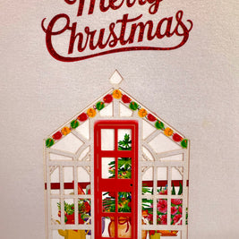 Merry Christmas Australian Native Flower Greenhouse & Birds Origami Pop Cards 3D Pop Up Greeting Card Merry Christmas Thank You Handmade Best Wishes Blank Card Gift Happy Holidays Celebrate the Special Day