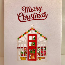 Merry Christmas Australian Native Flower Greenhouse & Birds Origami Pop Cards 3D Pop Up Greeting Card Merry Christmas Thank You Handmade Best Wishes Blank Card Gift Happy Holidays Celebrate the Special Day