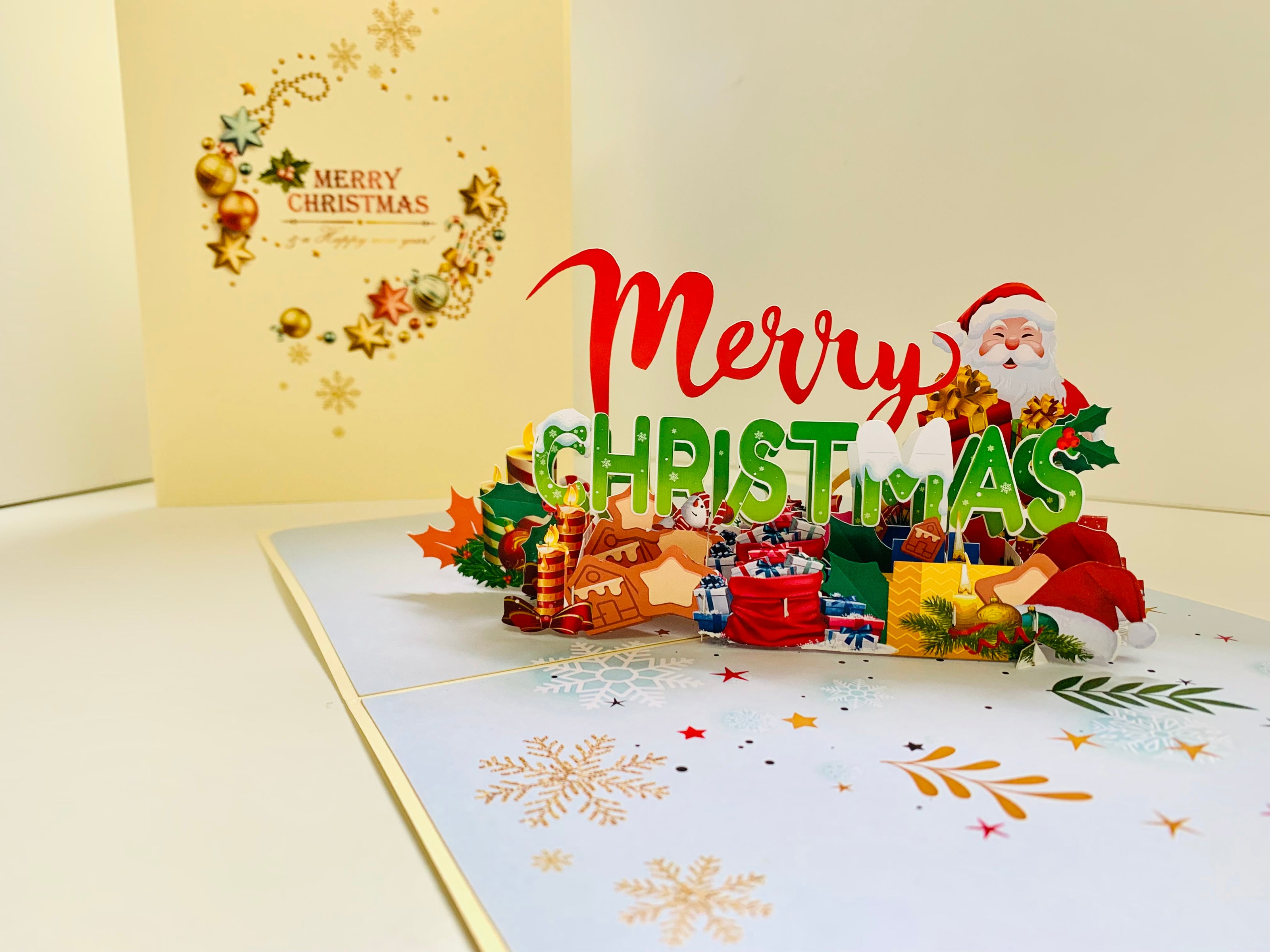 Merry Christmas Classic Santa with Presents Origami Pop Cards 3D Pop Up Greeting Card Merry Christmas Thank You Handmade Best Wishes Blank Card Gift Happy Holidays Celebrate the Special Day Moment with Family and Friends