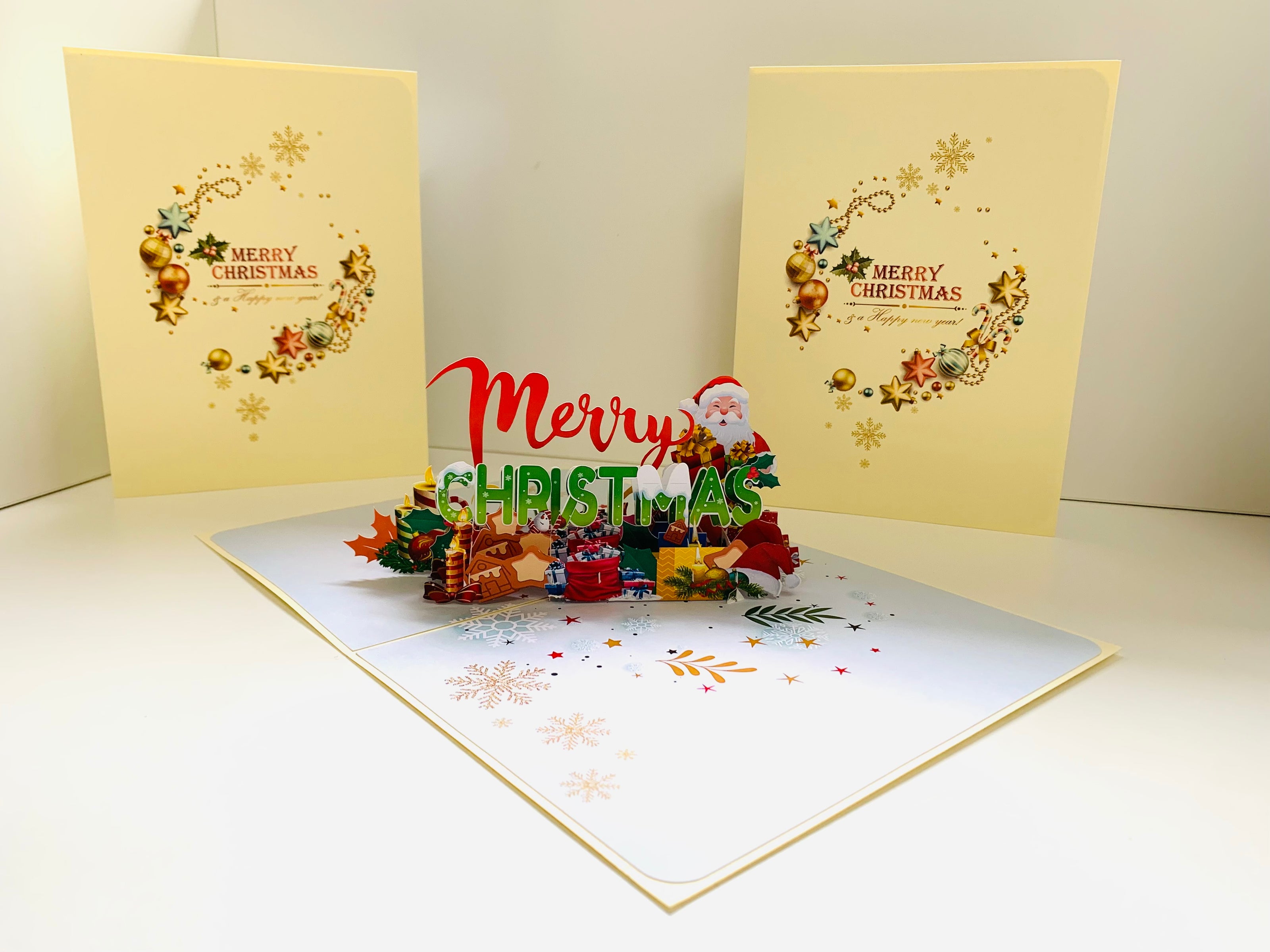Merry Christmas Classic Santa with Presents Origami Pop Cards 3D Pop Up Greeting Card Merry Christmas Thank You Handmade Best Wishes Blank Card Gift Happy Holidays Celebrate the Special Day Moment with Family and Friends