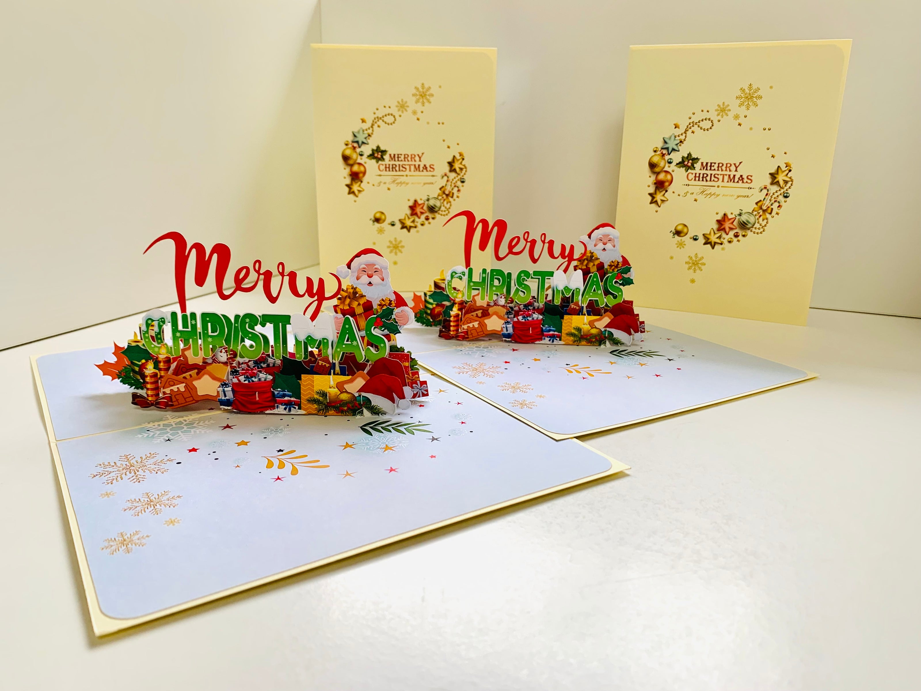 Merry Christmas Classic Santa with Presents Origami Pop Cards 3D Pop Up Greeting Card Merry Christmas Thank You Handmade Best Wishes Blank Card Gift Happy Holidays Celebrate the Special Day Moment with Family and Friends