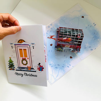 Merry Christmas House Origami Pop Cards 3D Pop Up Greeting Card Merry Christmas Thank You Handmade Best Wishes Blank Card Gift Happy Holidays Celebrate the Special Day Moment with Family and Friends