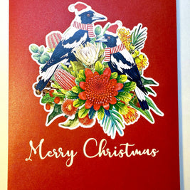 Merry Christmas Pair of Australian Magpies – Perfect Gift for Aussie Bird Lovers Origami Pop Cards 3D Pop Up Greeting Card Merry Christmas Thank You Handmade Best Wishes Gift Happy Holidays Celebrate the Special Day Moment with Family and Friends