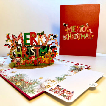 🎄 Merry Christmas with Australian Birds & Animals 🎄 Origami Pop Cards 3D Pop Up Greeting Card Merry Christmas Thank You Handmade Best Wishes Blank Card Gift Happy Holidays Celebrate the Special Day