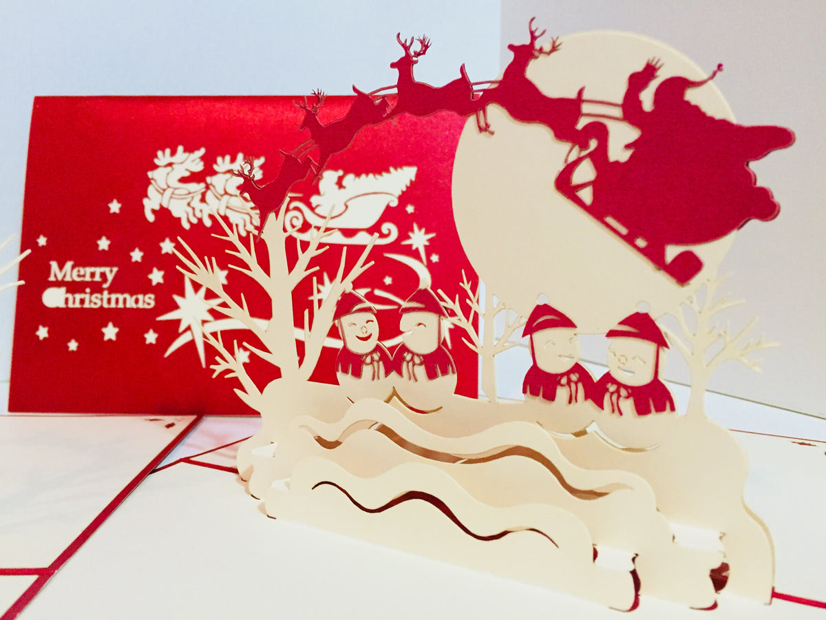 Metallic Christmas Snowmen Origami Pop Cards 3D Pop Up Greeting Card Merry Christmas Thank You Handmade Best Wishes Blank Card Gift Happy Holidays Celebrate the Special Day