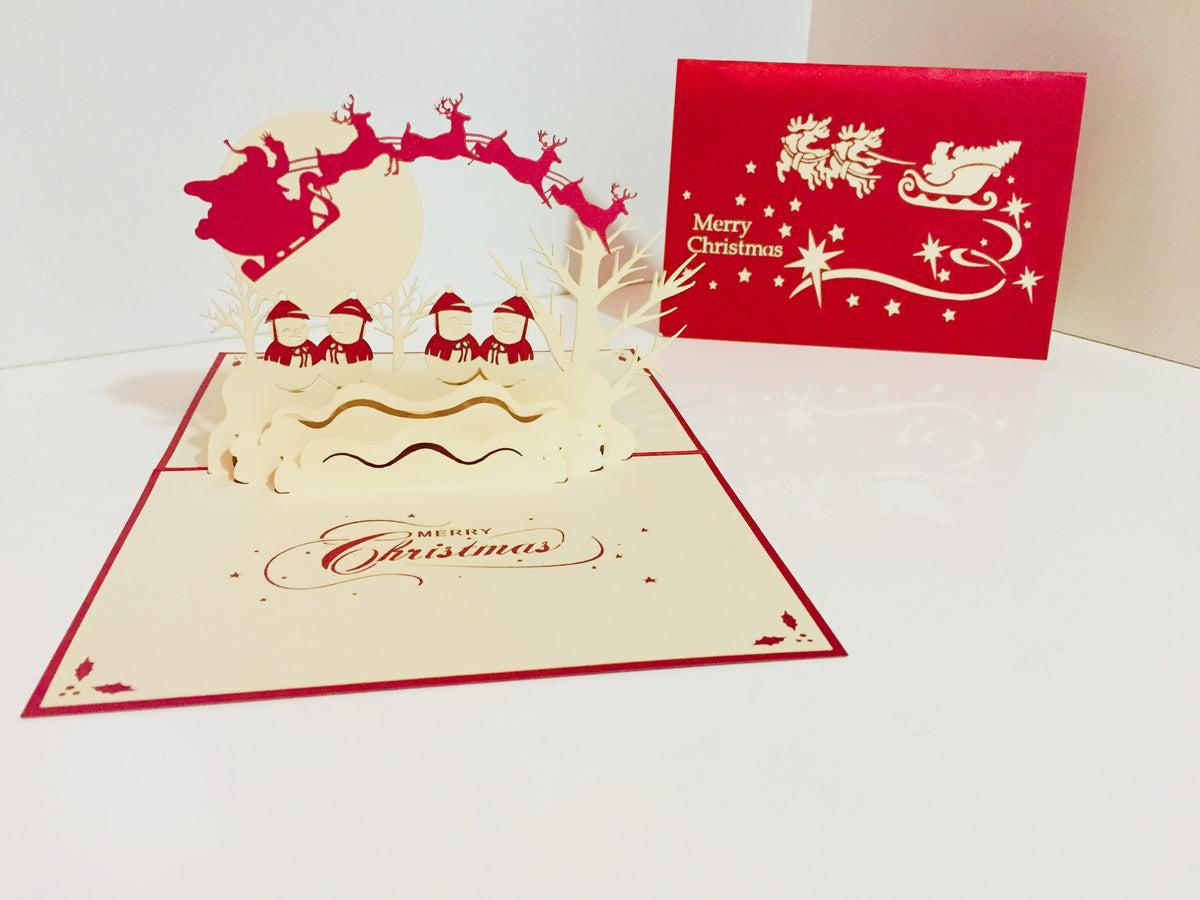 Metallic Christmas Snowmen Origami Pop Cards 3D Pop Up Greeting Card Merry Christmas Thank You Handmade Best Wishes Blank Card Gift Happy Holidays Celebrate the Special Day