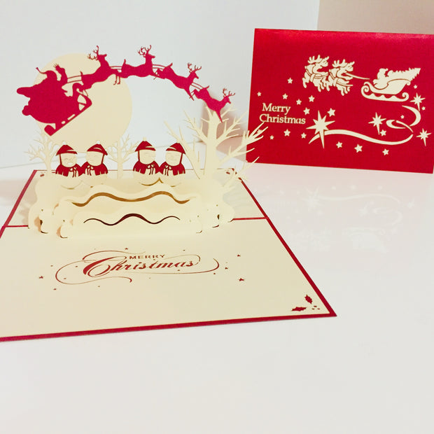 Metallic Christmas Snowmen Origami Pop Cards 3D Pop Up Greeting Card Merry Christmas Thank You Handmade Best Wishes Blank Card Gift Happy Holidays Celebrate the Special Day