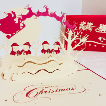 Metallic Christmas Snowmen Origami Pop Cards 3D Pop Up Greeting Card Merry Christmas Thank You Handmade Best Wishes Blank Card Gift Happy Holidays Celebrate the Special Day
