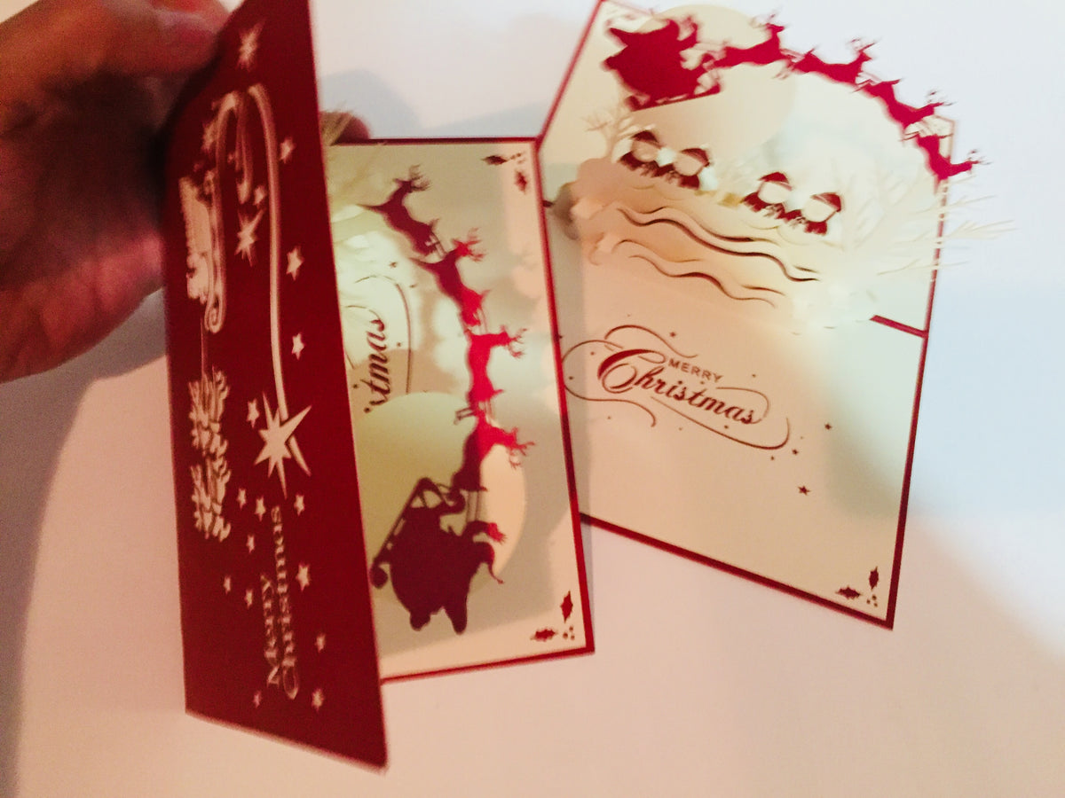 Metallic Christmas Snowmen Origami Pop Cards 3D Pop Up Greeting Card Merry Christmas Thank You Handmade Best Wishes Blank Card Gift Happy Holidays Celebrate the Special Day
