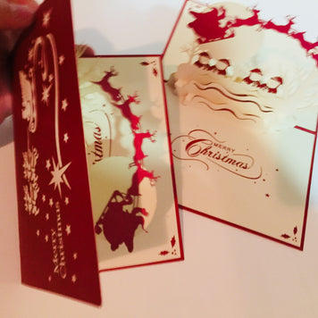 Metallic Christmas Snowmen Origami Pop Cards 3D Pop Up Greeting Card Merry Christmas Thank You Handmade Best Wishes Blank Card Gift Happy Holidays Celebrate the Special Day