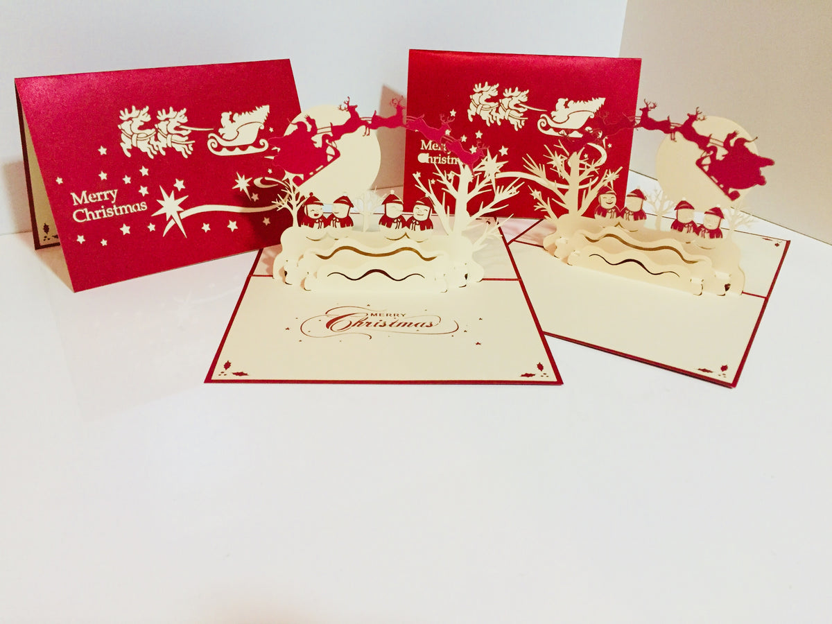 Metallic Christmas Snowmen Origami Pop Cards 3D Pop Up Greeting Card Merry Christmas Thank You Handmade Best Wishes Blank Card Gift Happy Holidays Celebrate the Special Day