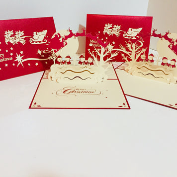 Metallic Christmas Snowmen Origami Pop Cards 3D Pop Up Greeting Card Merry Christmas Thank You Handmade Best Wishes Blank Card Gift Happy Holidays Celebrate the Special Day