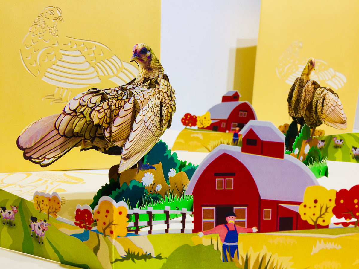 Golden Hen Chicken Origami Pop Cards 3D Pop Up Greeting Card Thank You Handmade Gift Thinking of You Happy Birthday Occasion Australiana Celebrate the Beauty and Happiness During Special Day Best Wishes Gift