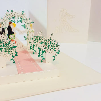 Metallic Ivory Wedding Classic with Bridesmaid & Best Man Origami Pop Cards 3D Pop Up Greeting Card Celebrate Happy Birthday Thank You Handmade Best Wishes Gift Thinking of You for Any Occasion Happy Mother's Day