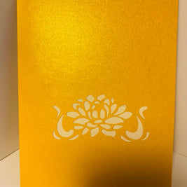 Metallic Peaceful Gold & Red Lotus Origami Pop Cards 3D Pop Up Greeting Card Happy Birthday Thank You Handmade Gift Thinking of You Blank Card for Any Occasion Happy Mother's Day Happy Father's Australiana Celebrate the Beauty of Flower