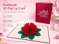 Metallic Red Waratah Australian Native Flower Origami Pop Cards 3D Pop Up Greeting Card Happy Birthday Thank You Handmade Gift Thinking of You Blank Card for Any Occasion Happy Mother's Day Australiana Celebrate the Beauty of Flower