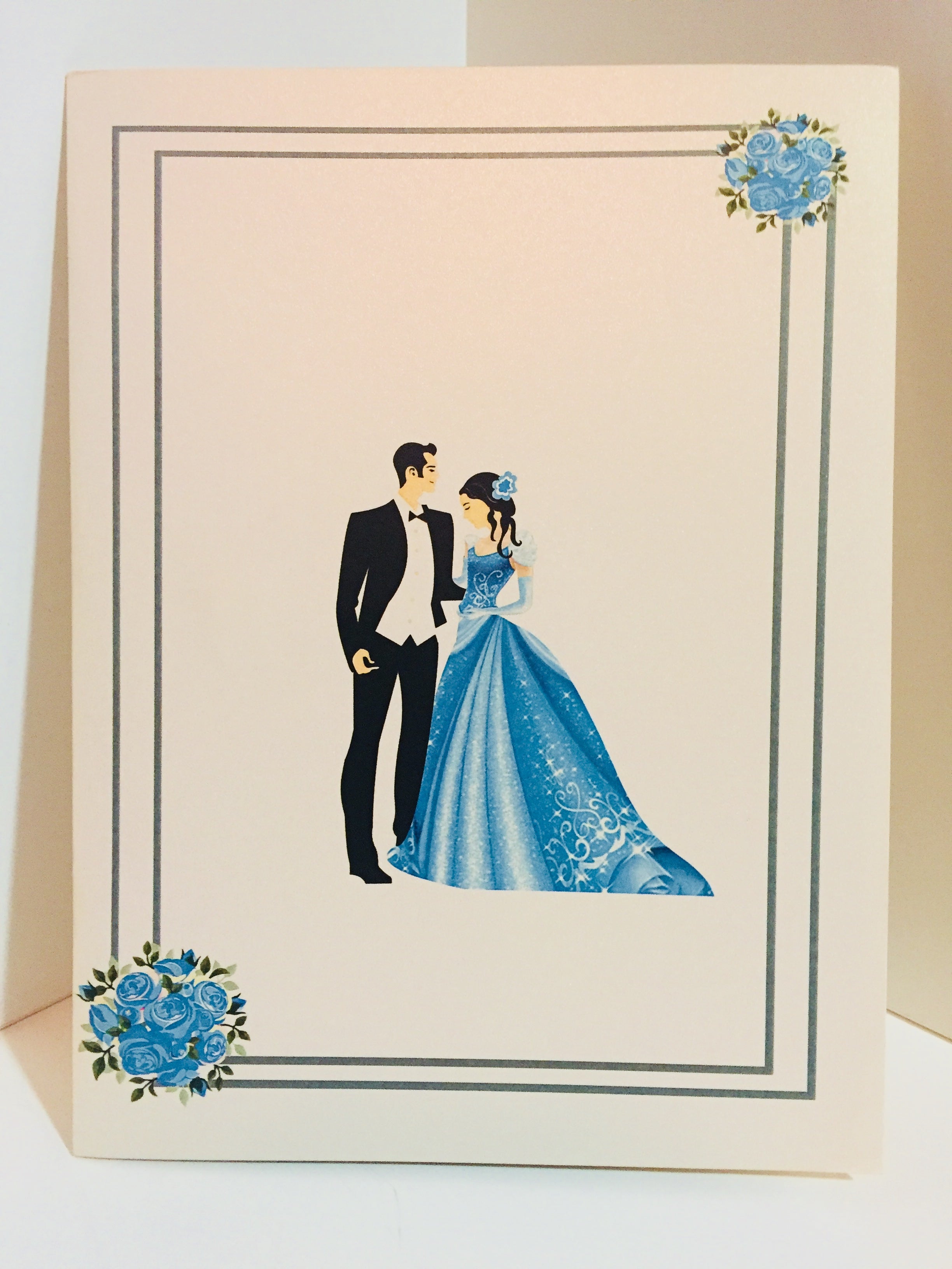 Metallic Sapphire Wedding Classic 3D POP UP GREETING CARD - Created by Origami Pop Cards – 3D Pop Up Greeting Cards, Australian Design & Handmade, 3D Pop Up Magical Paper Cards, Handmade Pop Up Cards Celebrate Love Anniversary Heart Fell and Romantic